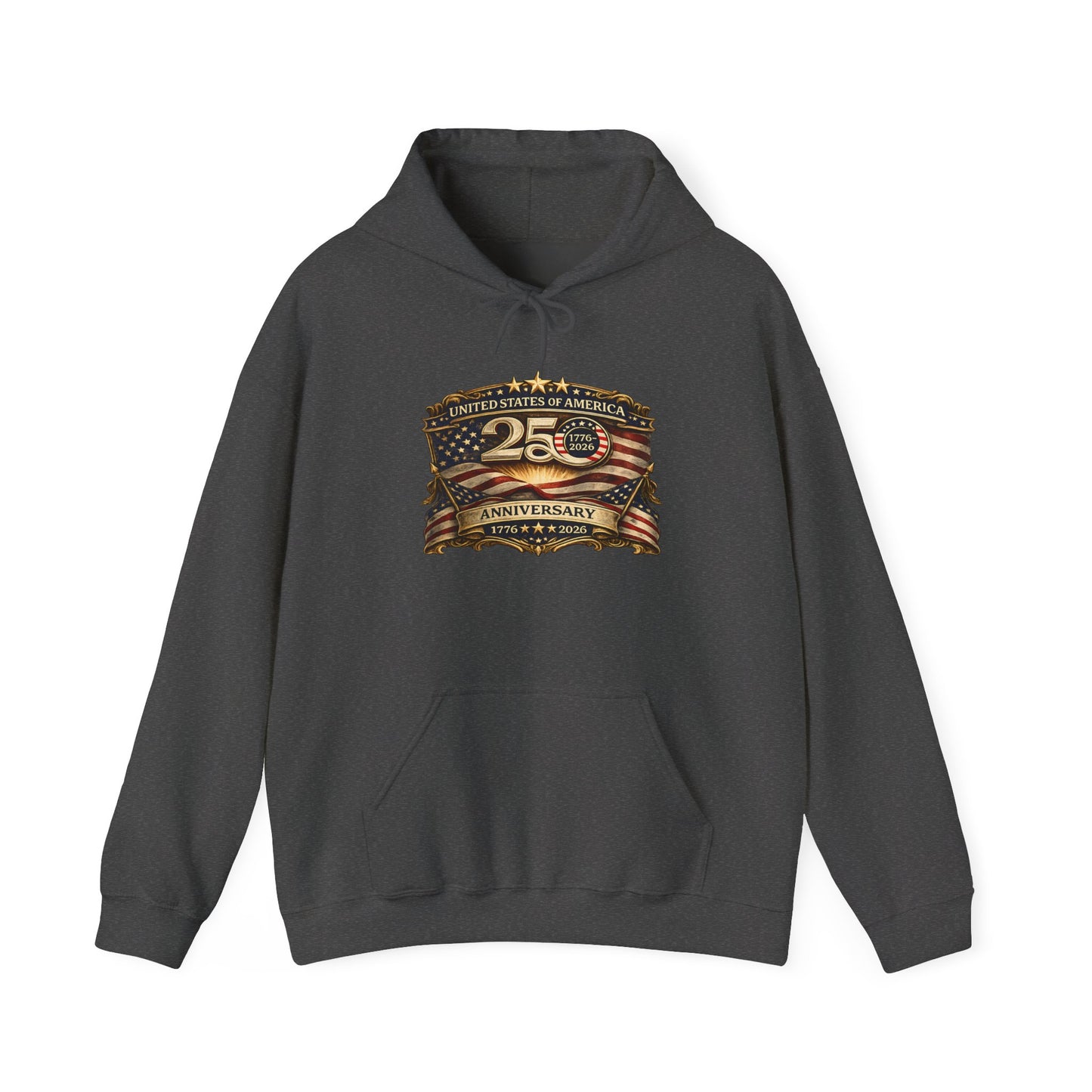 25th Anniversary American Flag Emblem Hoodie | Patriotic Celebration Sweatshirt