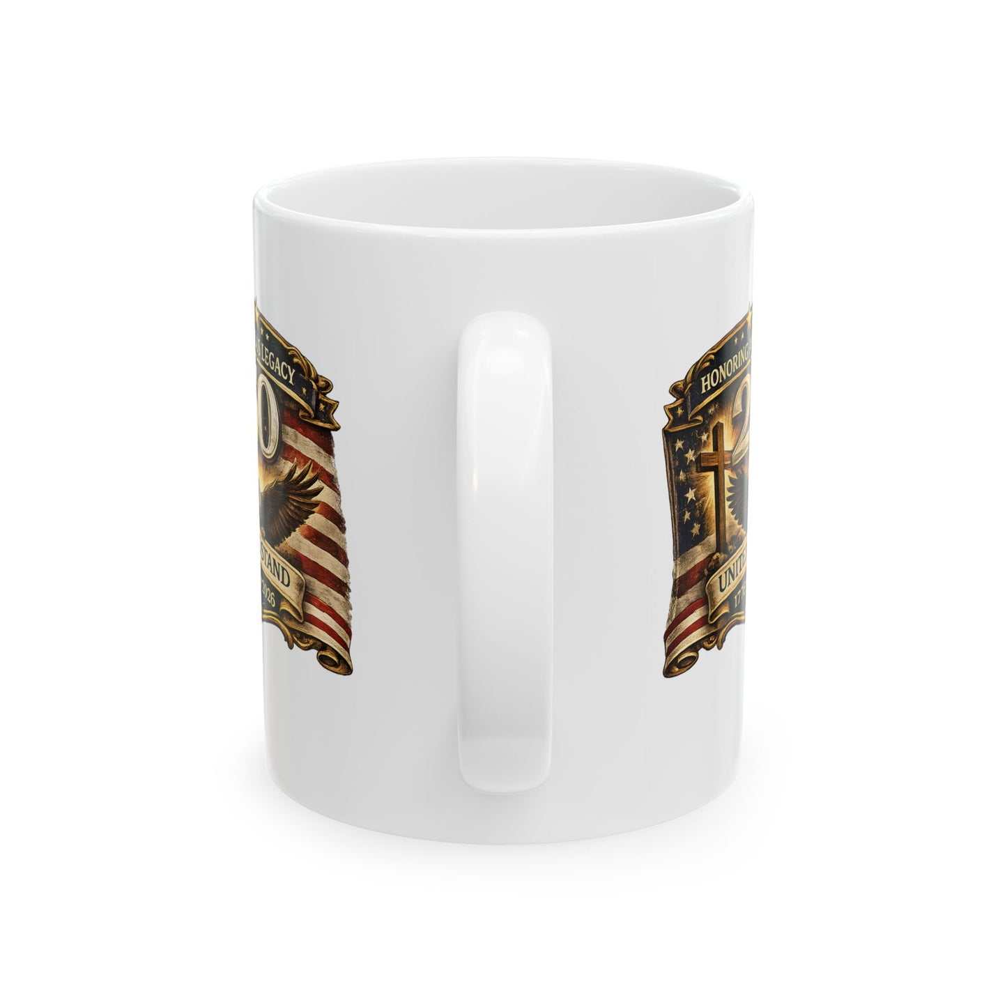 Cross and American Flag Mug – Christian Faith Coffee Mug for Patriotic Believers