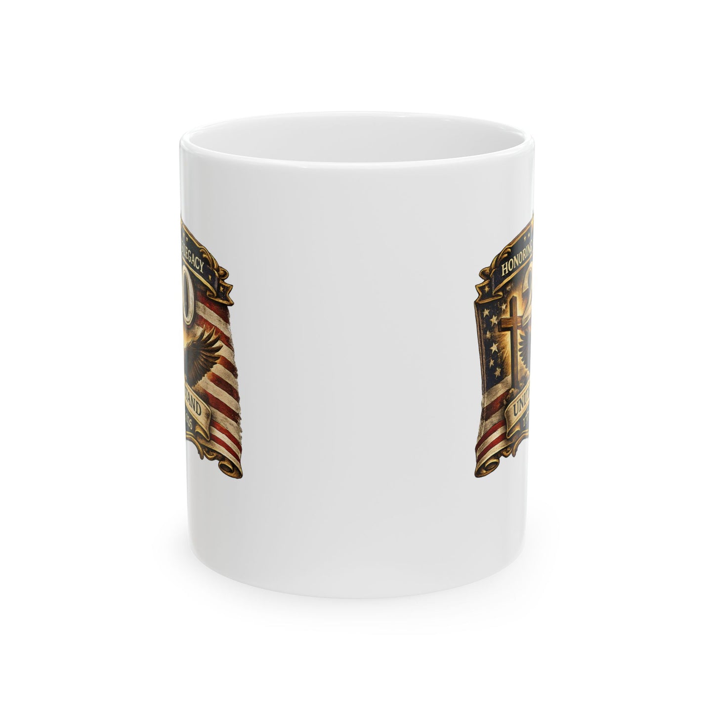 Cross and American Flag Mug – Christian Faith Coffee Mug for Patriotic Believers