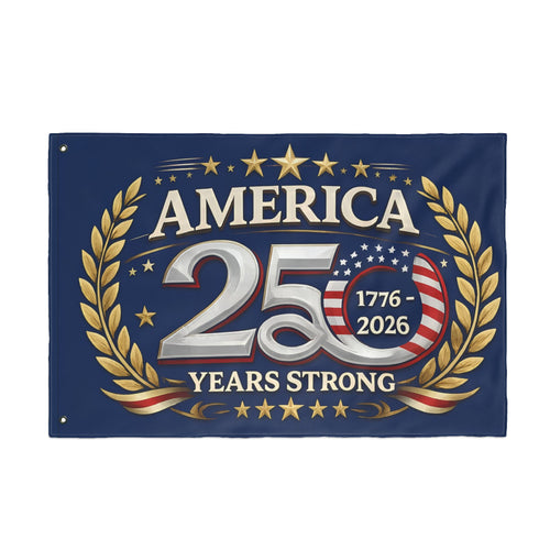 America 250 Years Strong Flag – 1776–2026 Double-Sided Patriotic Garden Flag