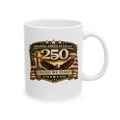 Cross and American Flag Mug – Christian Faith Coffee Mug for Patriotic Believers