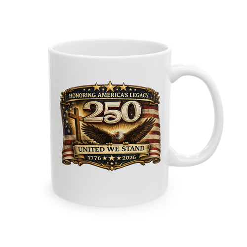 Cross and American Flag Mug – Christian Faith Coffee Mug for Patriotic Believers