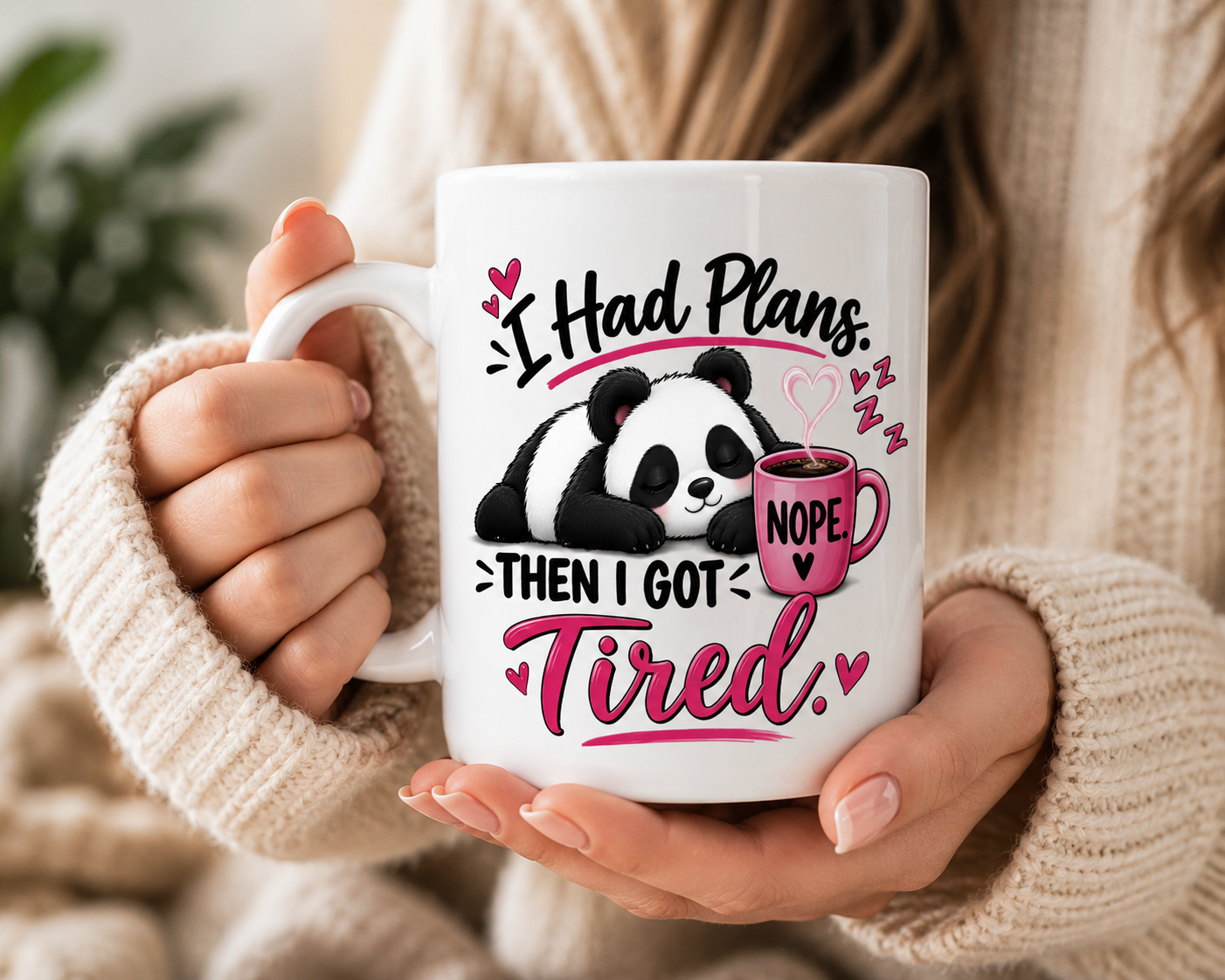 I Had Plans Then I Got Tired Mug – Funny Panda Coffee Mug, 11oz & 15ozad Plans Then I Got Tired” 11oz/15oz