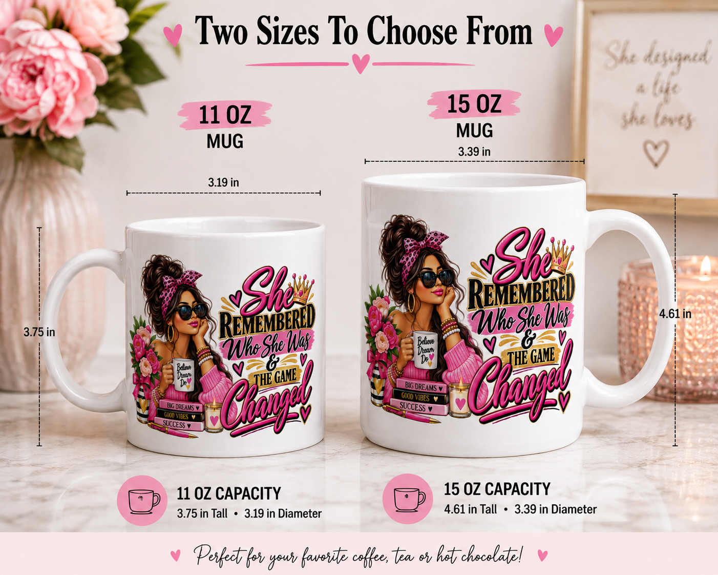 She Remembered Who She Was Mug Motivational Coffee Mug for Women Inspirational Gift 11oz & 15oz