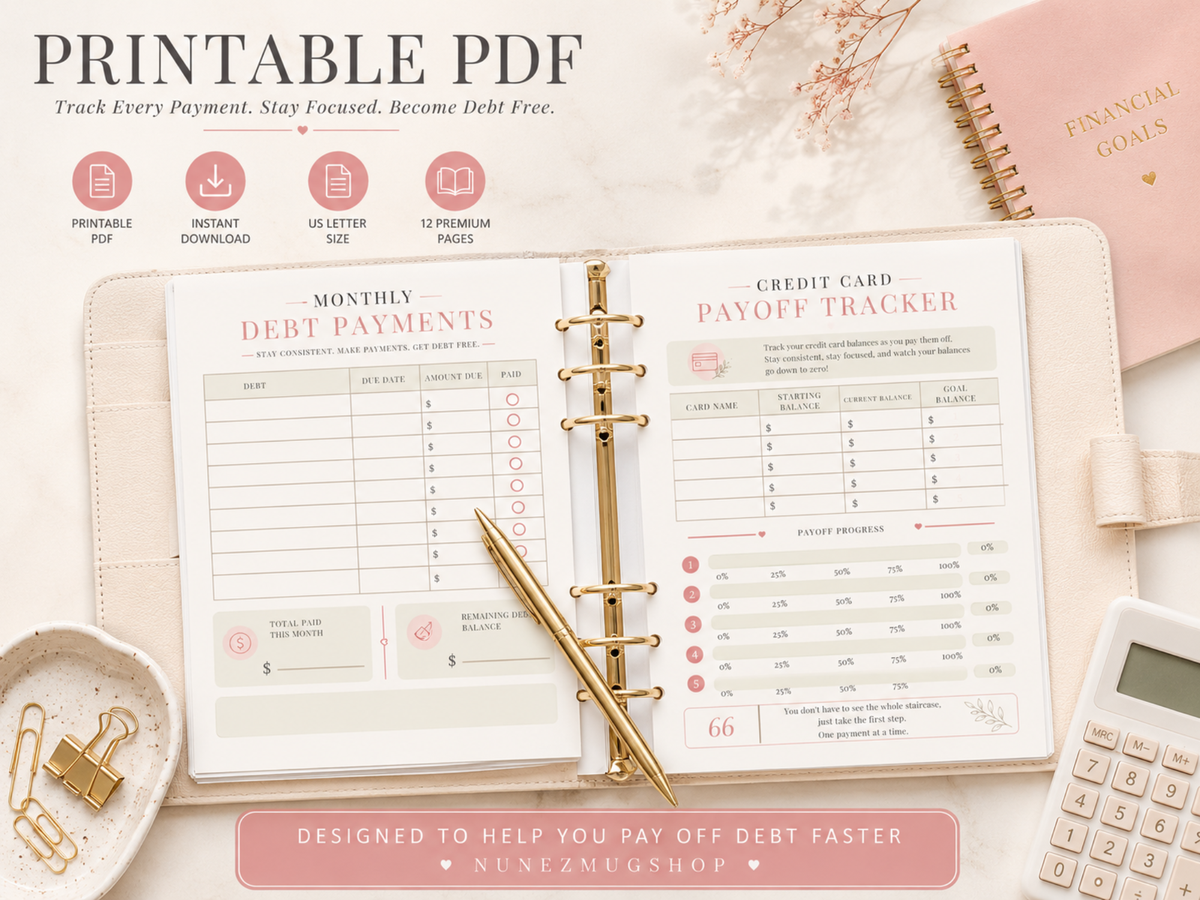 Debt Payoff Planner Printable{ Snowball & Avalanche Tracker} (PDF Download)