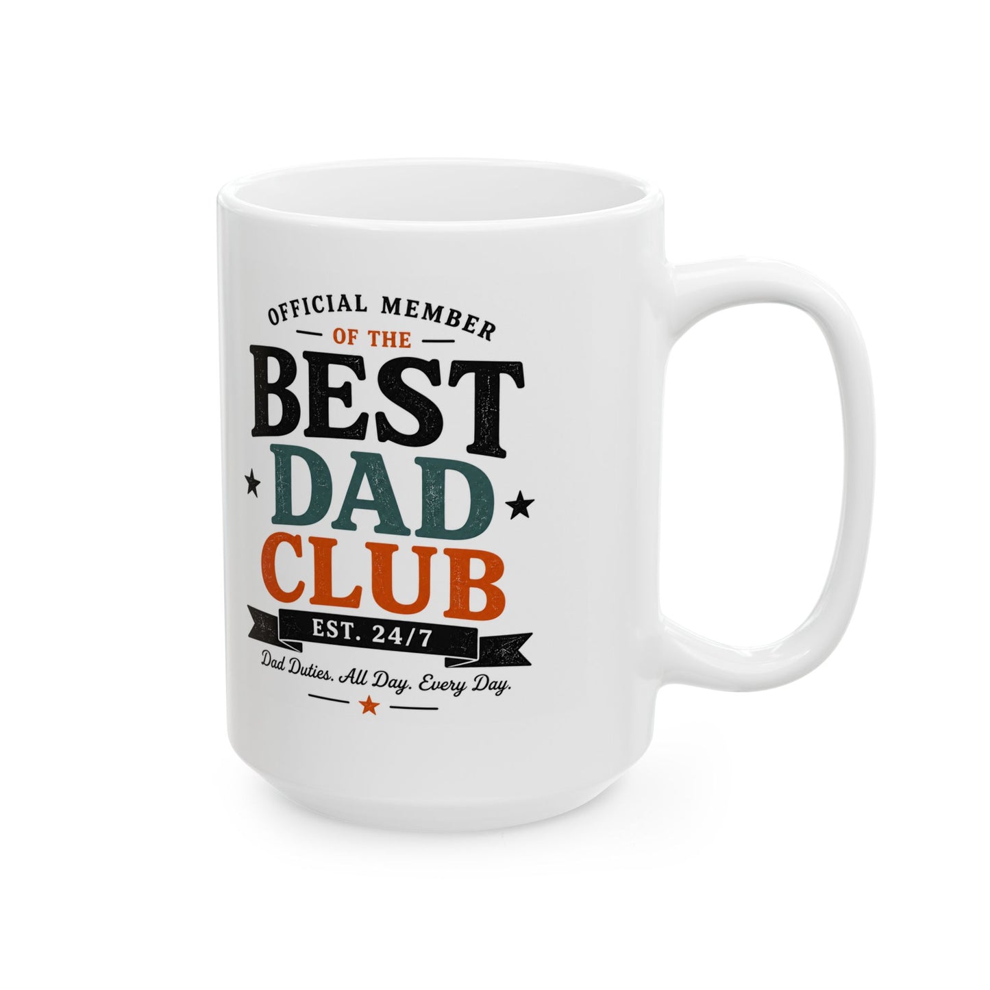 Official Member of the Best Dad Club Mug | Funny Dad Coffee Mug | Father's Day Gift | 11oz 15oz Ceramic Mug | Gift for Dad