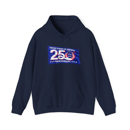 25th Anniversary USA Flag Wave Hoodie | Anniversary Hoodie, Patriotic Sweatshirt