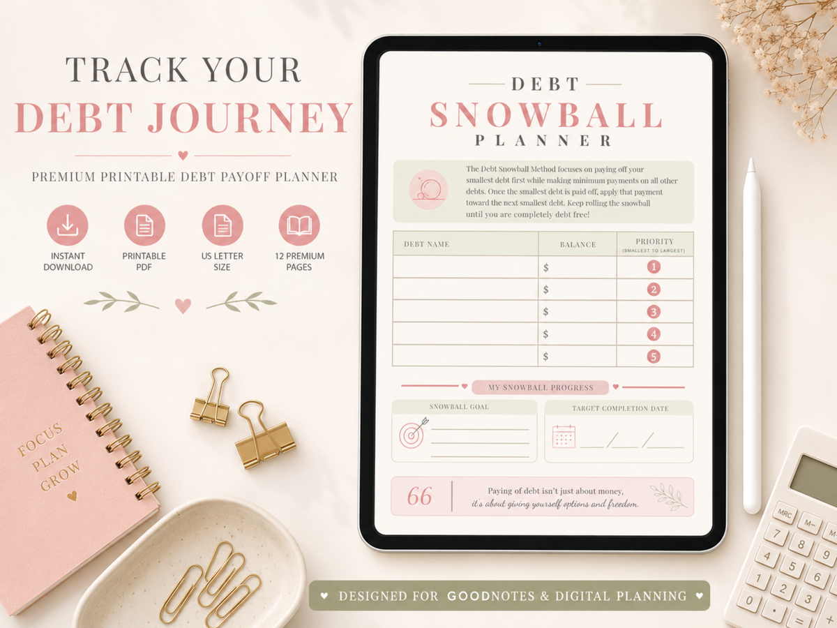 Debt Payoff Planner Printable{ Snowball & Avalanche Tracker} (PDF Download)