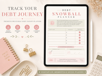 Debt Payoff Planner Printable{ Snowball & Avalanche Tracker} (PDF Download)
