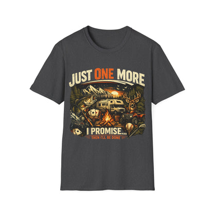 Just One More I Promise Then Ill Be Done Shirt | Funny Camping Shirt | Fishing Hunting Gamer Tee | Outdoor Adventure Graphic Tee | Gildan