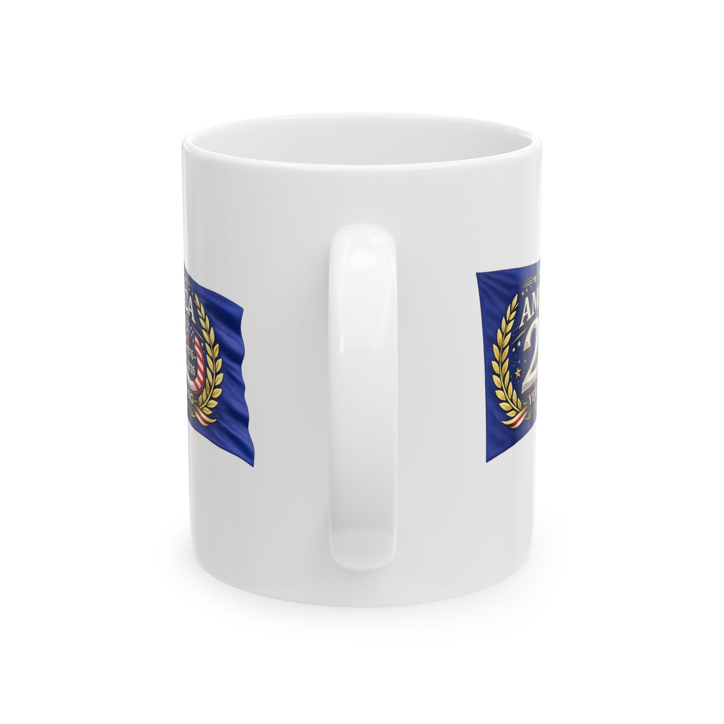 America 250 Years Strong  Ceramic Coffee Cup | Patriotic USA Flag
