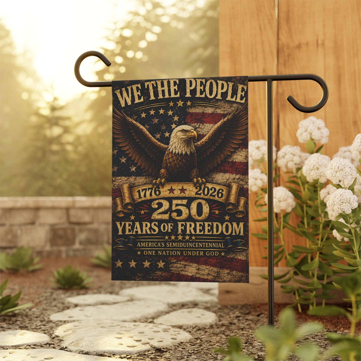 We The People Eagle 250 Years of Freedom Garden Flag