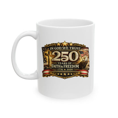 Patriotic Bald Eagle with American Flag  Mug | USA  Freedom Coffee Cup & Liberty Ceramic Mug 11oz