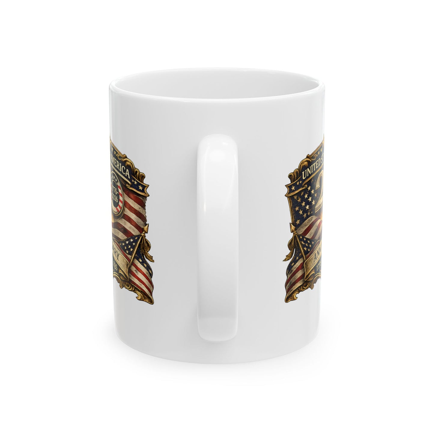 American Flag Shield Mug | Vintage Patriotic Coffee Mug for Veterans  & USA Lovers